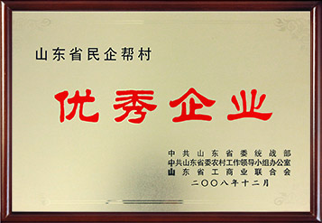 2008年山東省民企幫村優秀企業